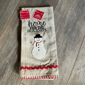 Festive Snowman Holiday Kitchen Towels, set of 2